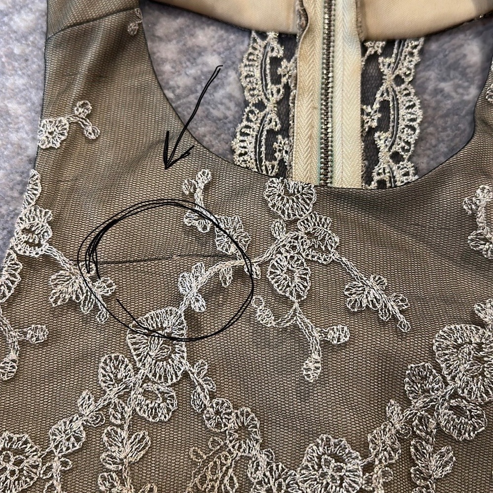 INA AMAZING GOLD AND BLACK LACE T BACK DRESS - Picture 15 of 15